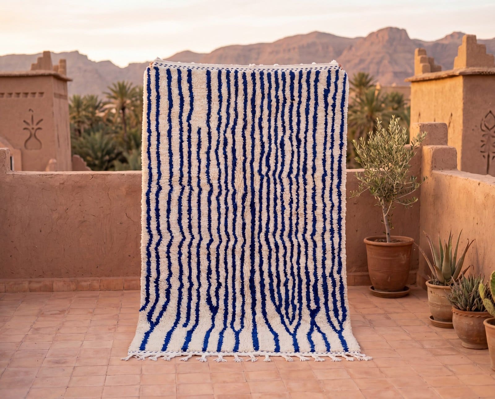 ivory-blue-beni-ourain-rug-modern-moroccan-carpet Contemporary Beni Ourain Rug – Luxury Moroccan Ivory Blue Stripe Area Rug