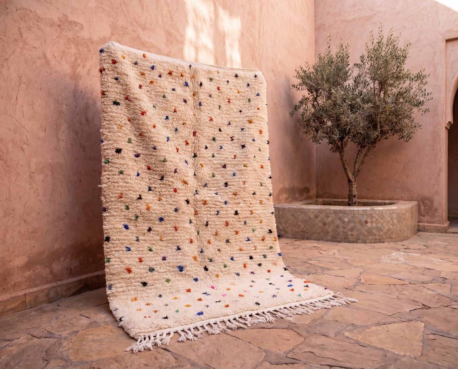 ivory-polka-dot-moroccan-rug-handmade-berber-area-rug Ivory Polka Dot Moroccan Rug | Handmade Berber Wool Carpet | Modern Boho Area Rug | Nursery & Living Room Decor | Custom Size Rug