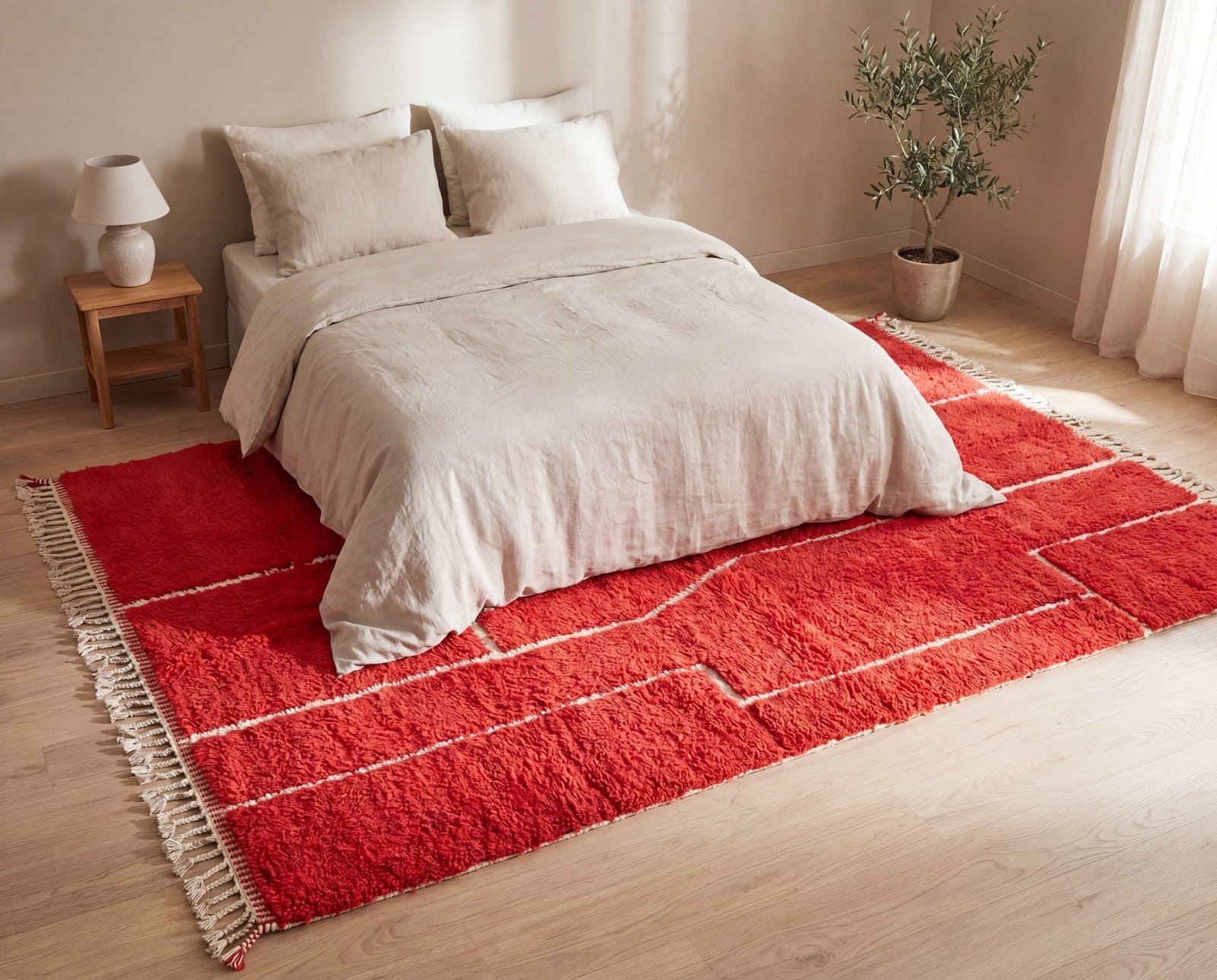 large-red-moroccan-area-rug-boho-living-room-berber-home-decor Handmade Beni Ourain Red Rug – Authentic Moroccan Red Rug, Geometric Design, Boho Home Decor