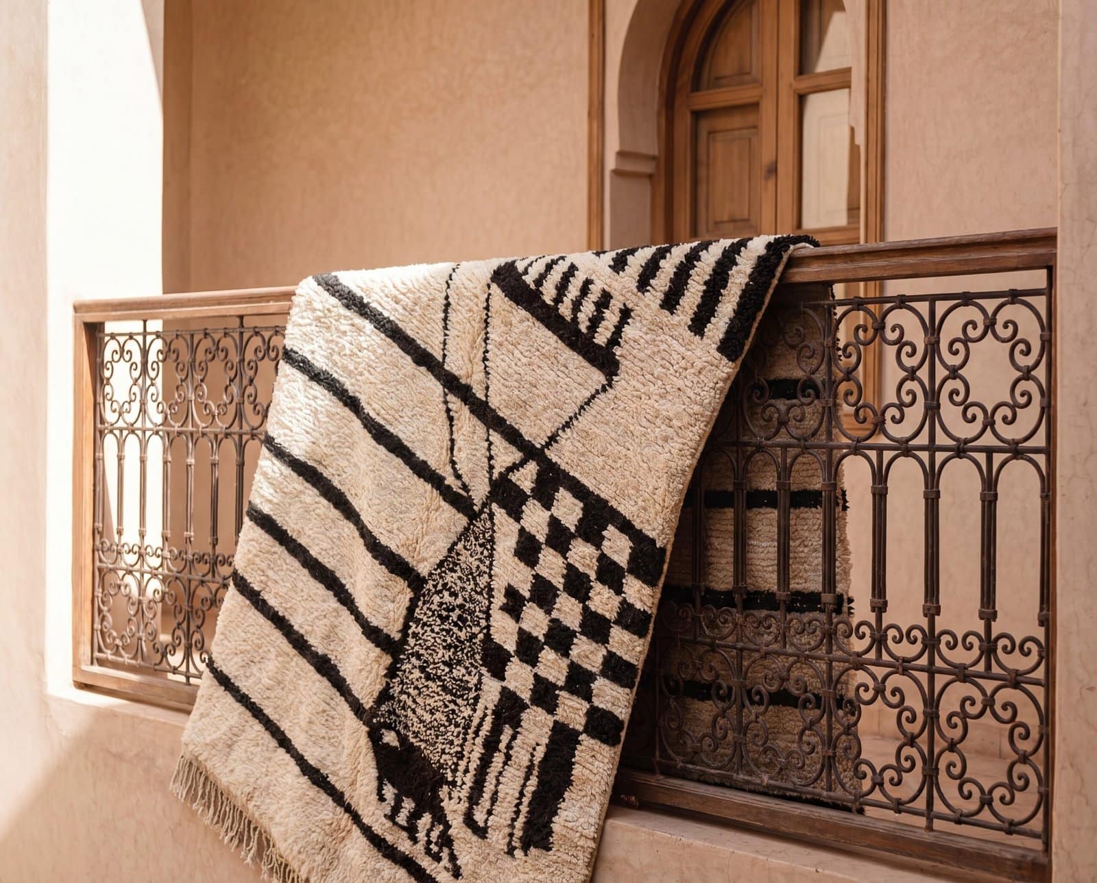 luxury-beni-ourain-area-rug-contemporary-geometric-design Abstract Berber Wool Rug | Black White Moroccan Tribal Carpet | Large Geometric Abstract Rug