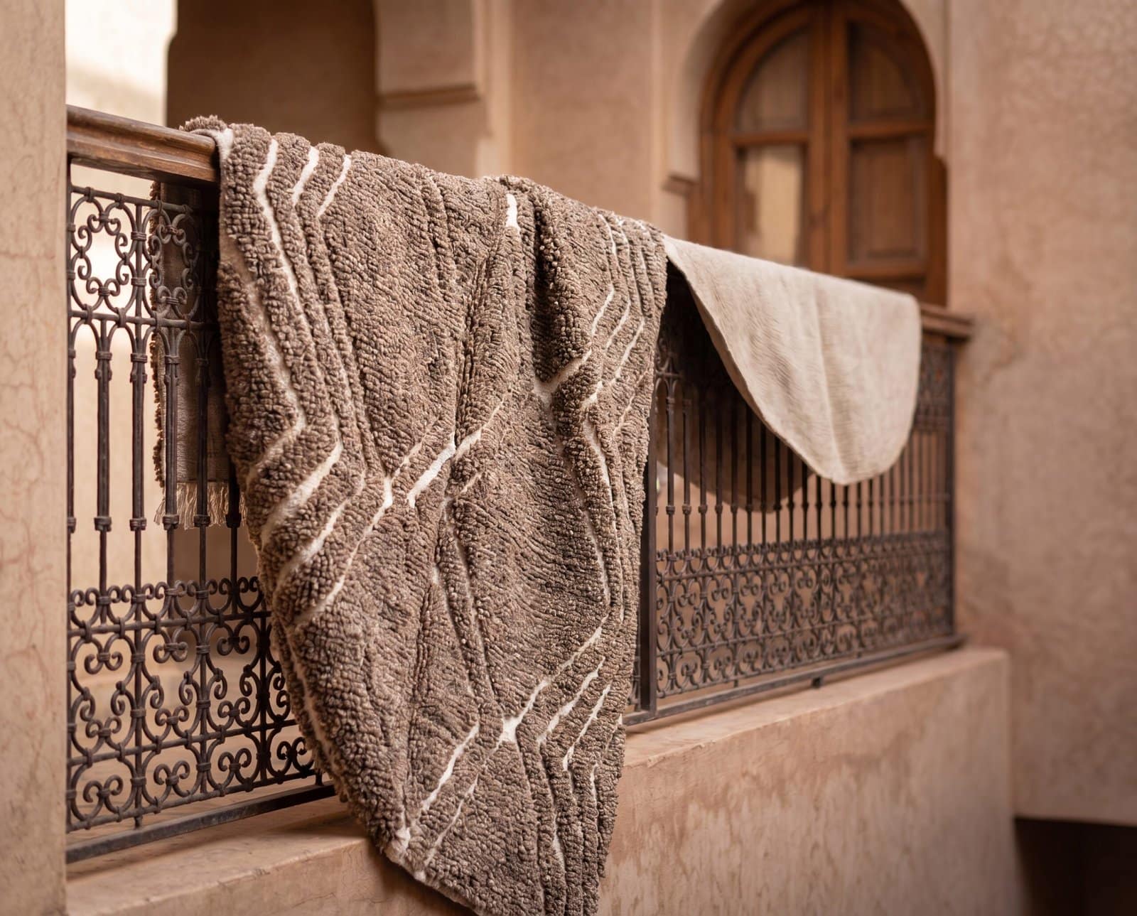 luxury-beni-ourain-area-rug-handwoven-moroccan Brown Handmade Wool Carpet |Artisan Moroccan Geometric Rug | Boho Berber Area Rug | Tribal Decor | unique home gift