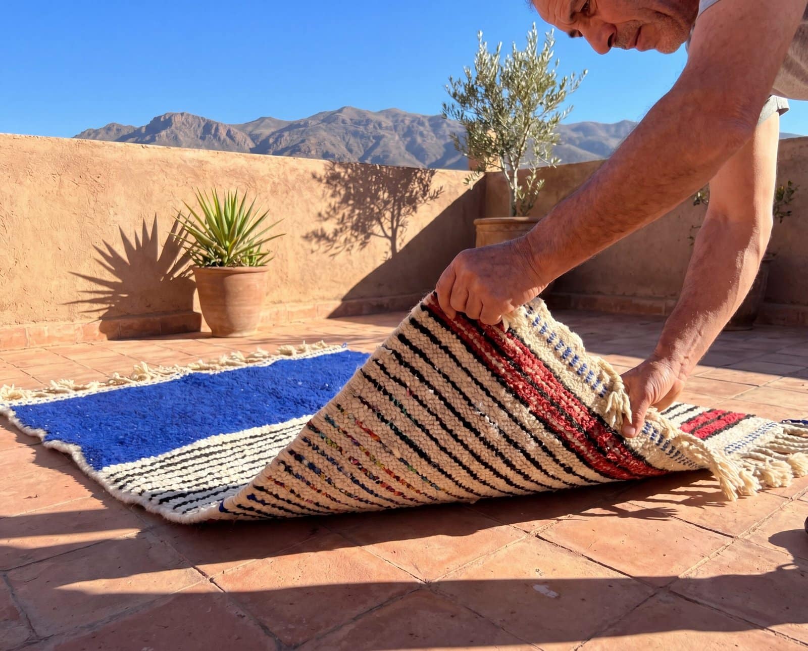 luxury-moroccan-shag-rug-cobalt-blue-minimalist-design Cobalt Blue Berber Rug | Authentic Handwoven Wool Tribal Moroccan Area Rug