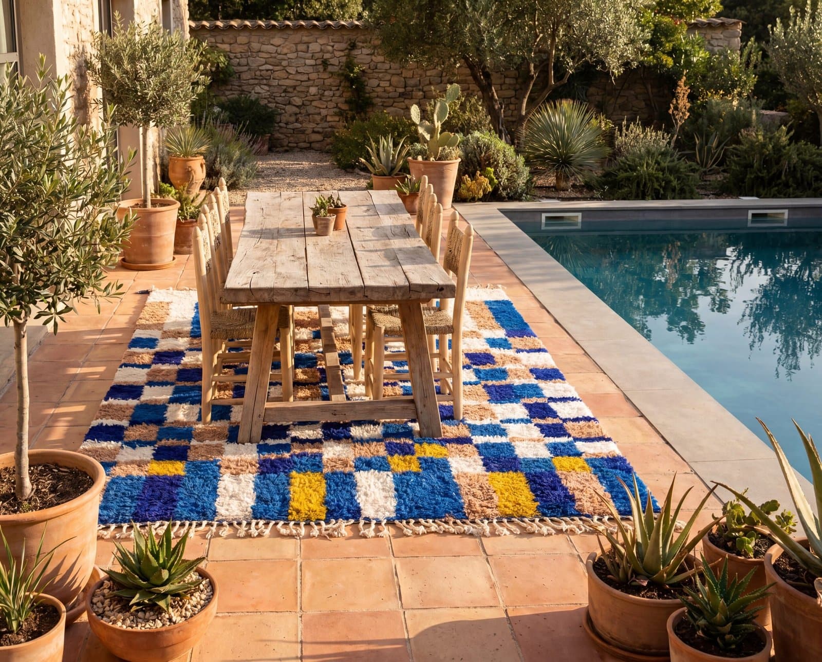 modern-berber-rug-blue-and-neutral-patchwork-design Handmade Moroccan Azilal Rug | Blue Berber Wool Geometric Carpet