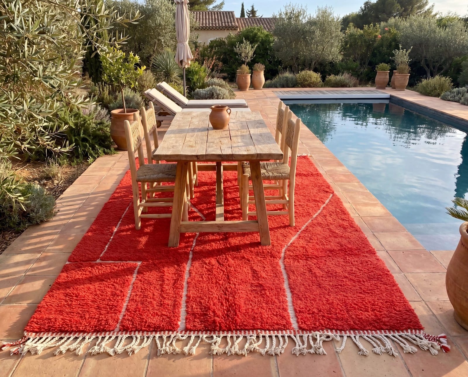 modern-moroccan-red-rug-tribal-berber-carpet-handwoven-wool-design Handmade Beni Ourain Red Rug – Authentic Moroccan Red Rug, Geometric Design, Boho Home Decor