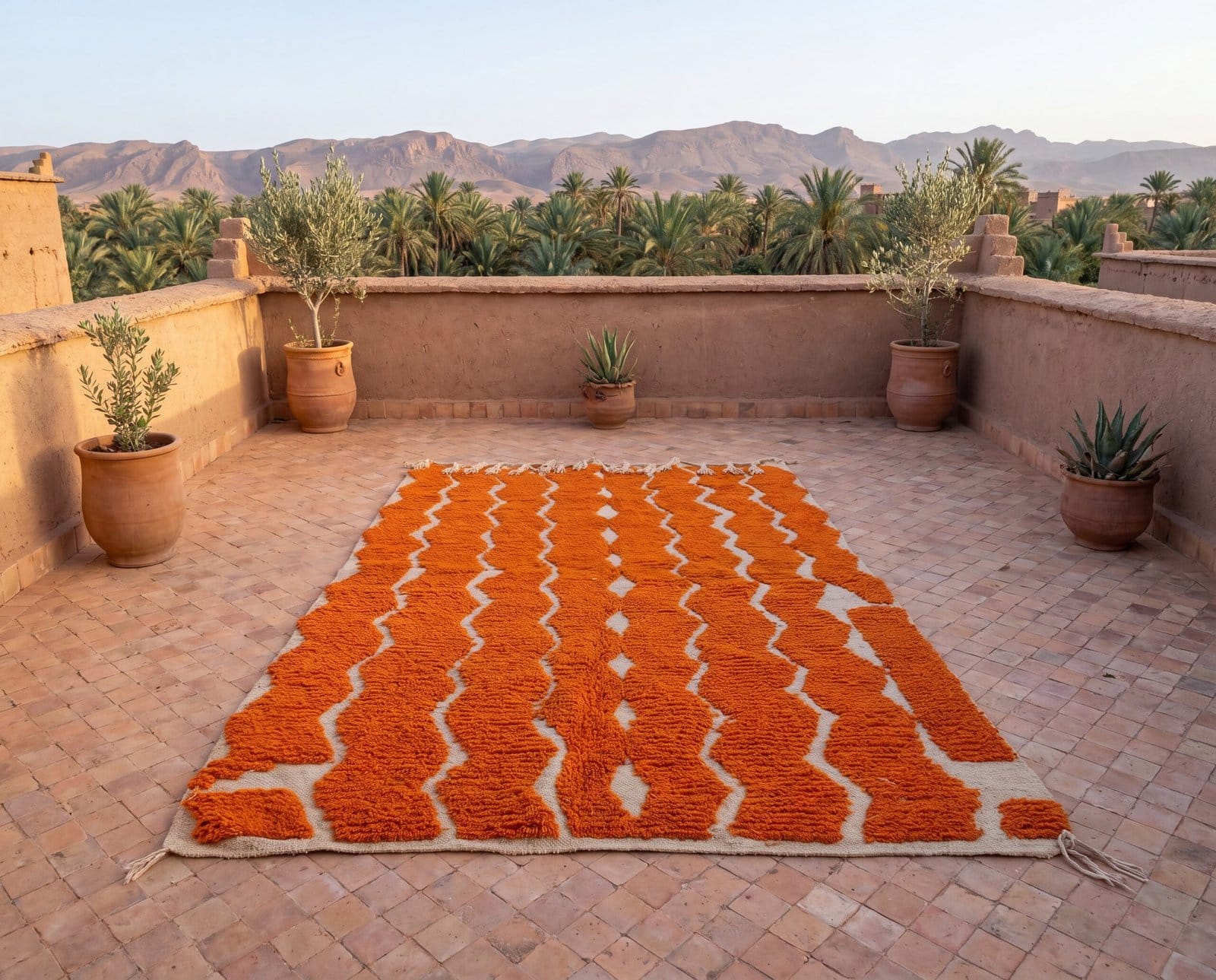 moroccan-rug-orange-beni-ourain-handmade-boho-area-rug Orange Beni Ourain Rug | Handmade Moroccan Wool Berber Carpet