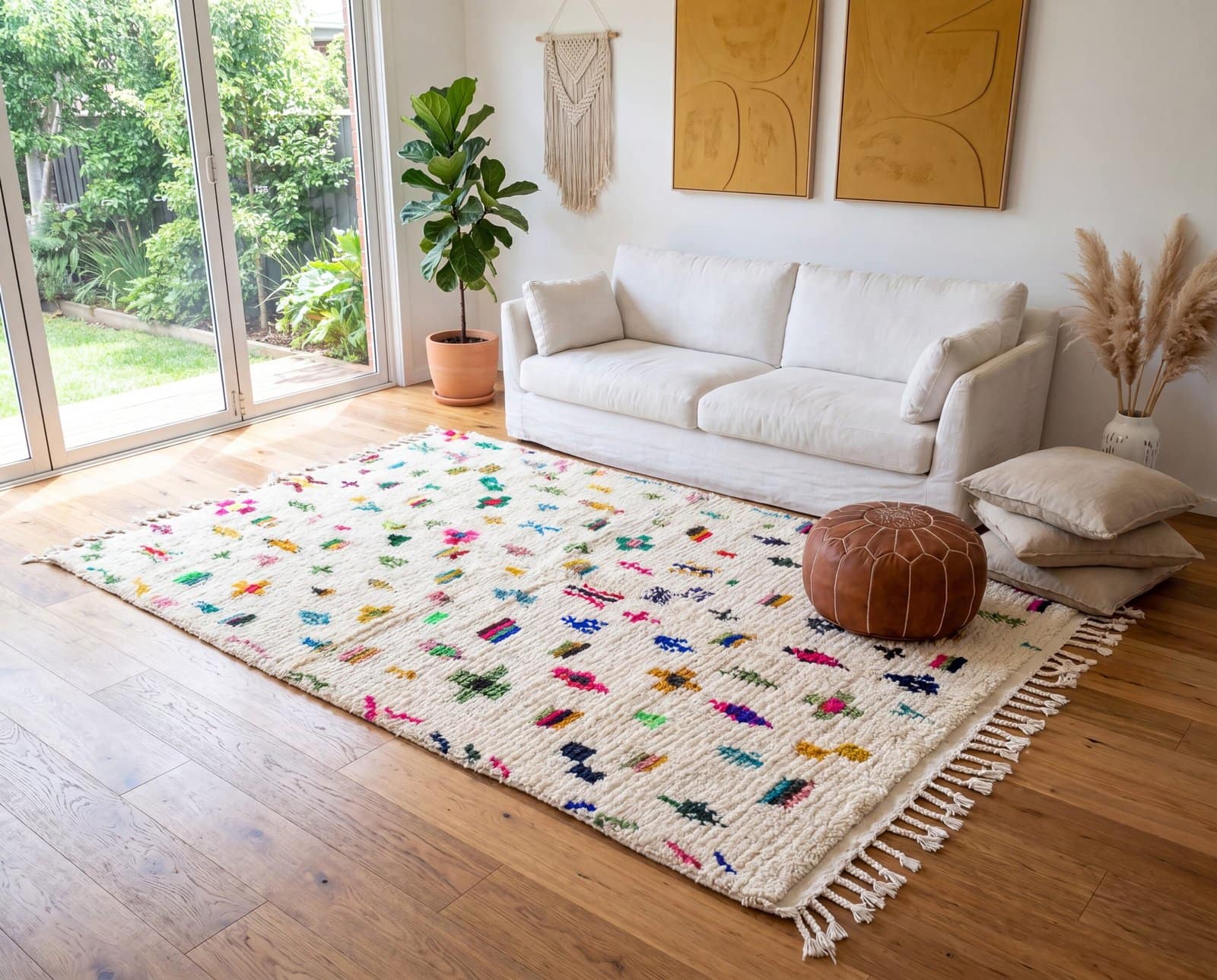 moroccan-tribal-rug-colorful-amazigh-symbols-rug Amazigh Symbol Moroccan Rug | Handmade Berber Wool Carpet | Tifinagh Geometric Area Rug | Tribal Boho Home Decor | Custom Size Rugs