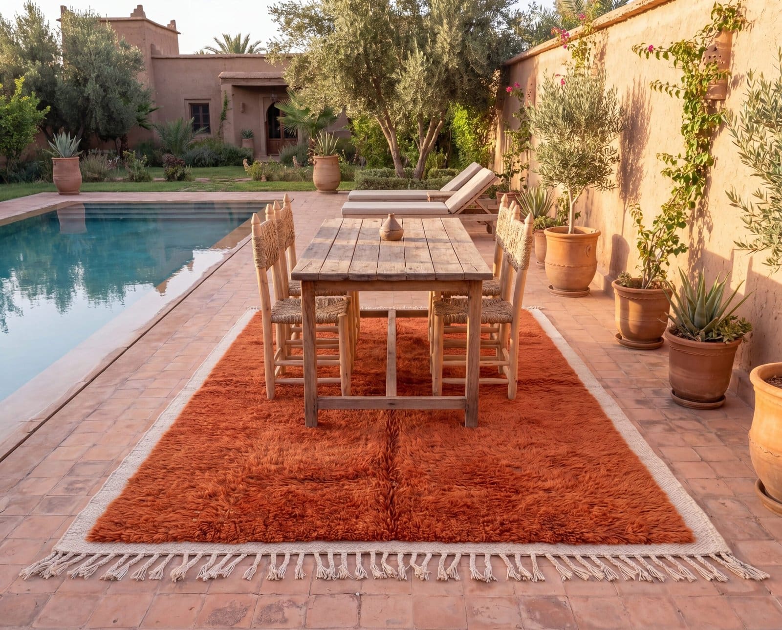 morrocan-Terracotta-handmade-area-rug Beni Ourain Rug Terracotta Brown, Moroccan Rug 8x10, Handmade Wool Rug, Berber Carpet, Boho Living Room, High Pile Area Rug