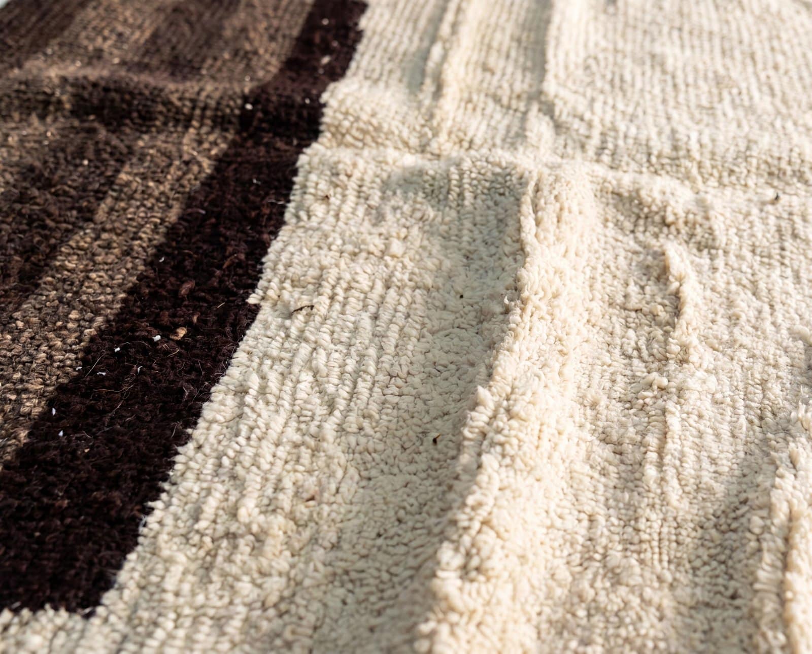 neutral-moroccan-rug-bohemian-living-room-decor-jpg Luxury Beni Ourain Rug | Ivory & Brown Handmade Moroccan Wool Area Rug