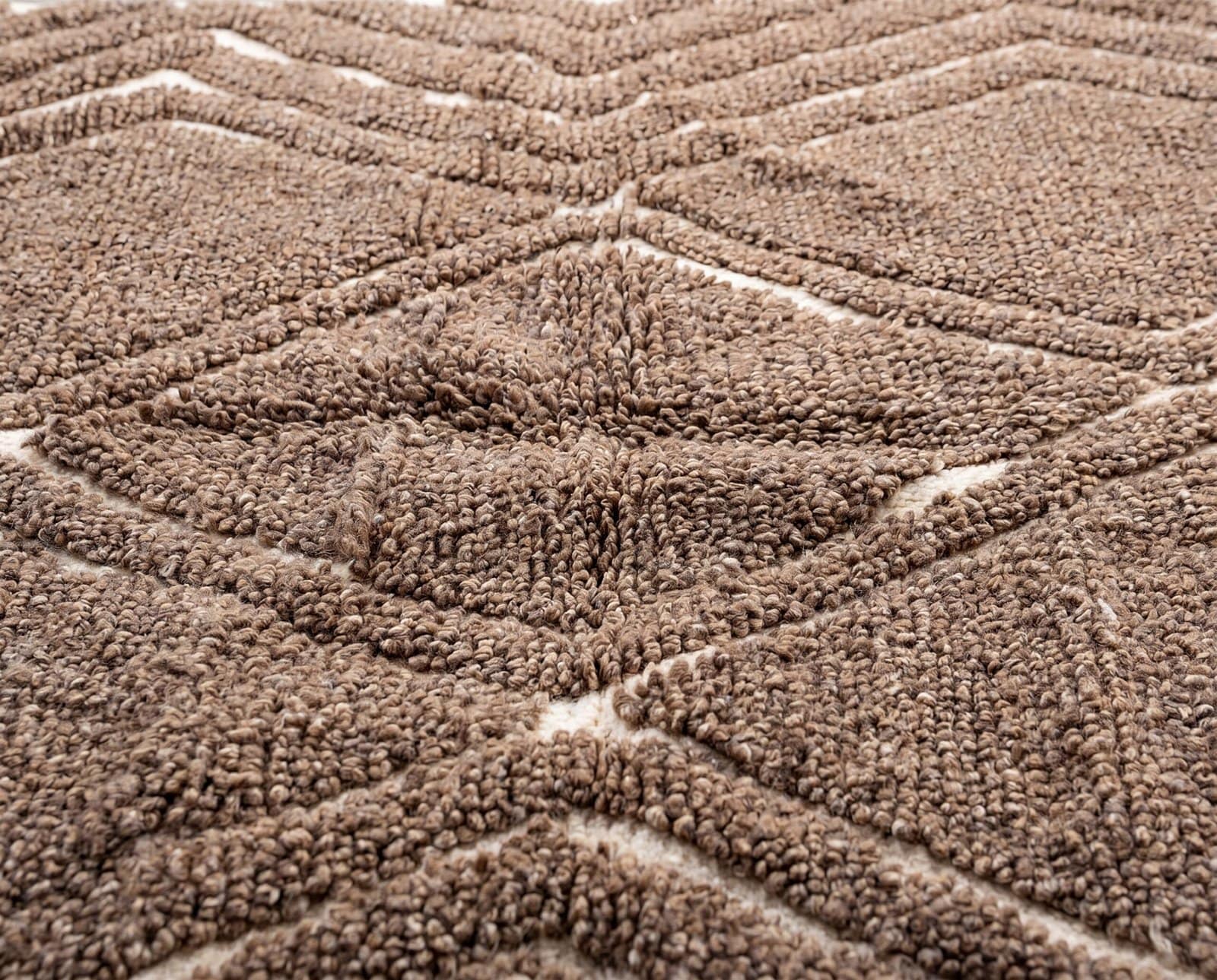 oversized-beni-ourain-rug-luxury-living-room-rug Brown Handmade Wool Carpet |Artisan Moroccan Geometric Rug | Boho Berber Area Rug | Tribal Decor | unique home gift