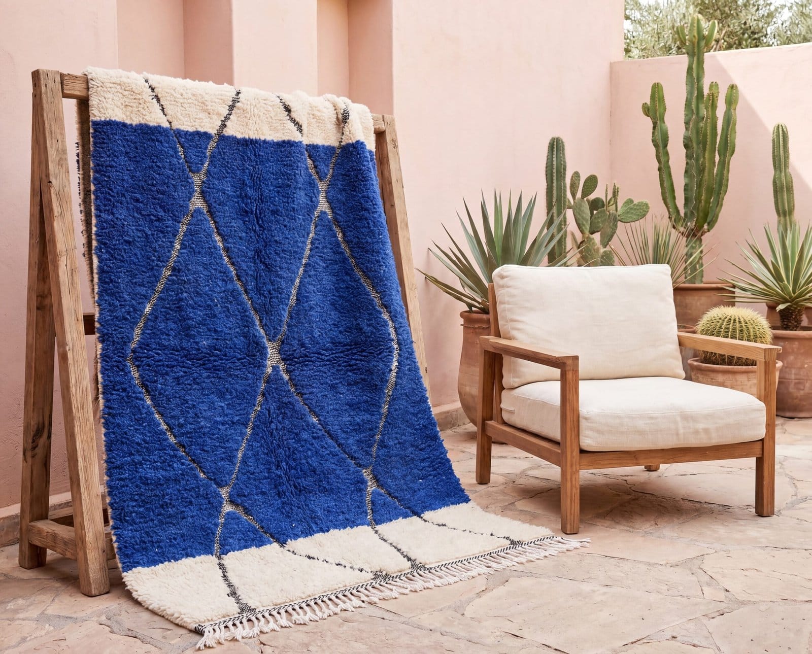 royal-blue-moroccan-rug-modern-boho-area-carpet Royal Blue Beni Ourain Rug | Handmade Moroccan Berber Wool Area Rug for Modern Boho Decor