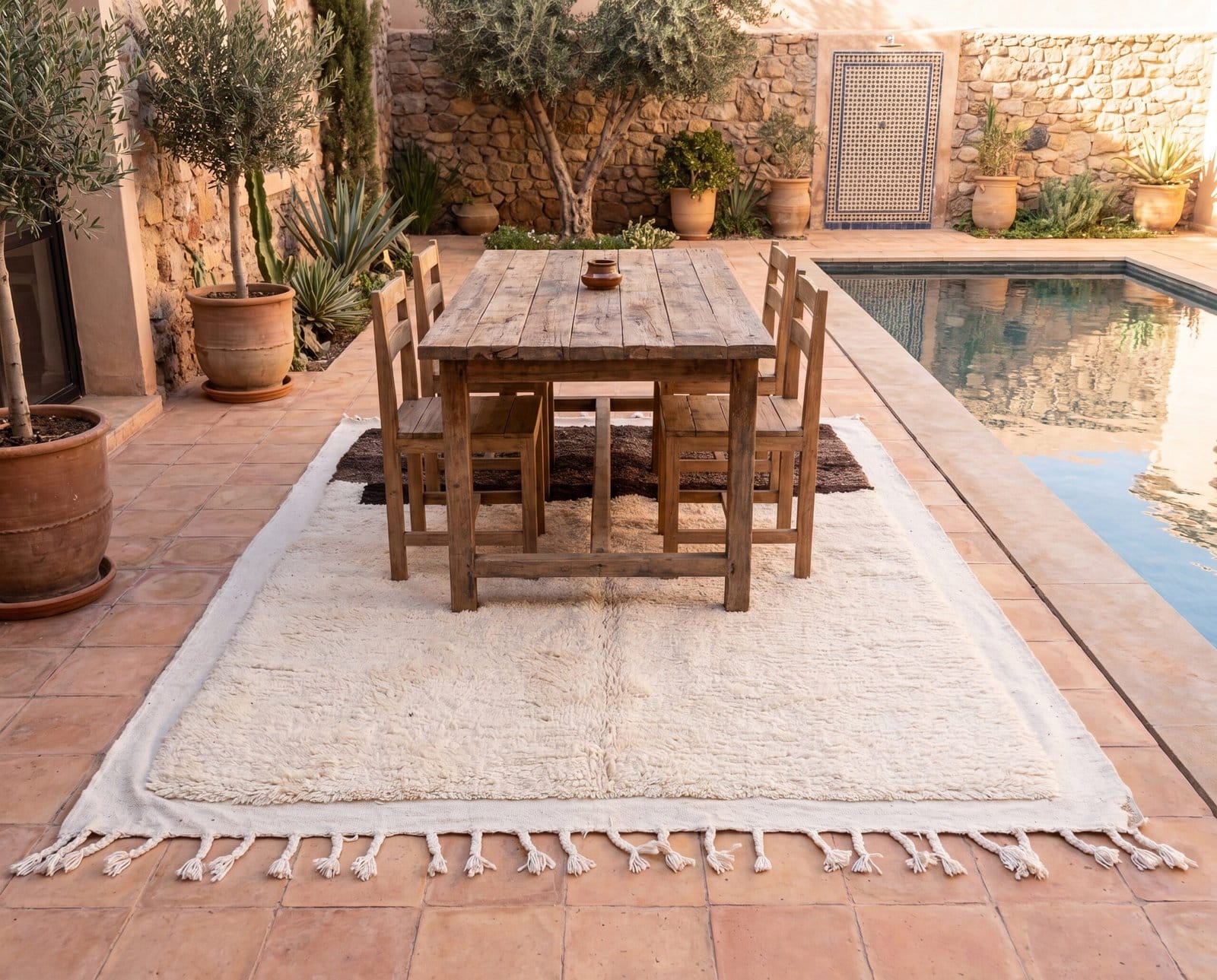 soft-wool-moroccan-area-rug-cream-brown-bedroom-rug-jpg Luxury Beni Ourain Rug | Ivory & Brown Handmade Moroccan Wool Area Rug