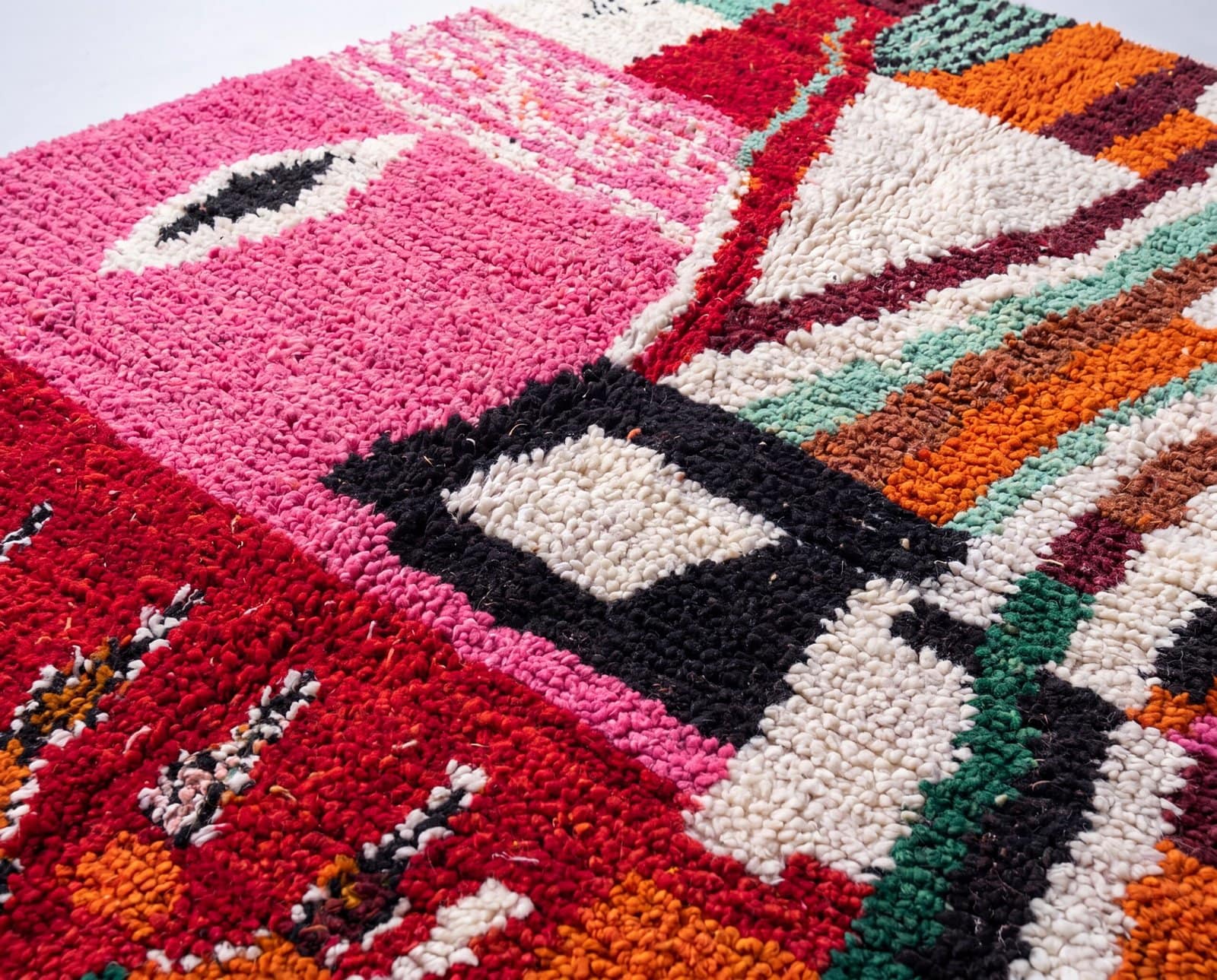 statement-moroccan-rug-abstract-tribal-design-wool-rug Colorful Moroccan Azilal Rug | Handmade Abstract Berber Wool Rug | Boho Rainbow Area Rug | Tribal Handwoven Carpet | Eclectic Decor
