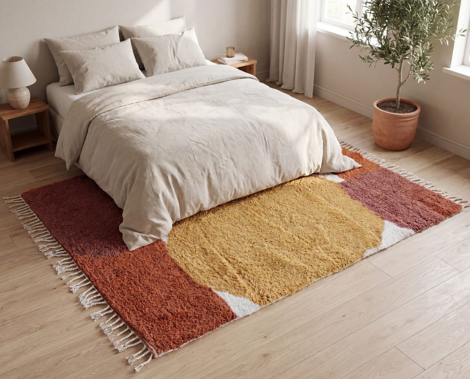 trendy-earthy-moroccan-rug-abstract-boho-style Terracotta Moroccan Rug, Modern Earthy Moroccan Rug