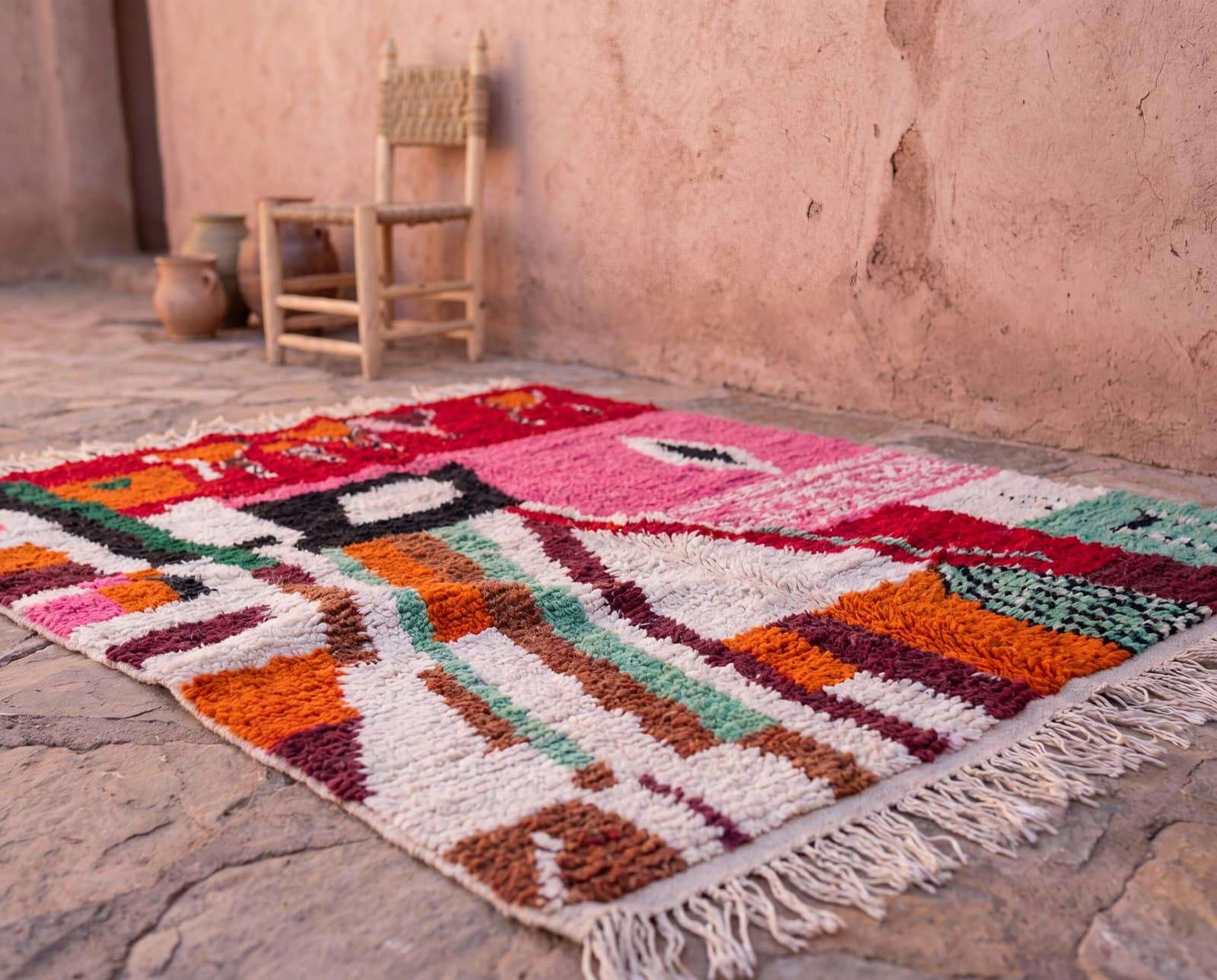 vibrant-moroccan-berber-rug-modern-art-inspired-area-carpet Colorful Moroccan Azilal Rug | Handmade Abstract Berber Wool Rug | Boho Rainbow Area Rug | Tribal Handwoven Carpet | Eclectic Decor