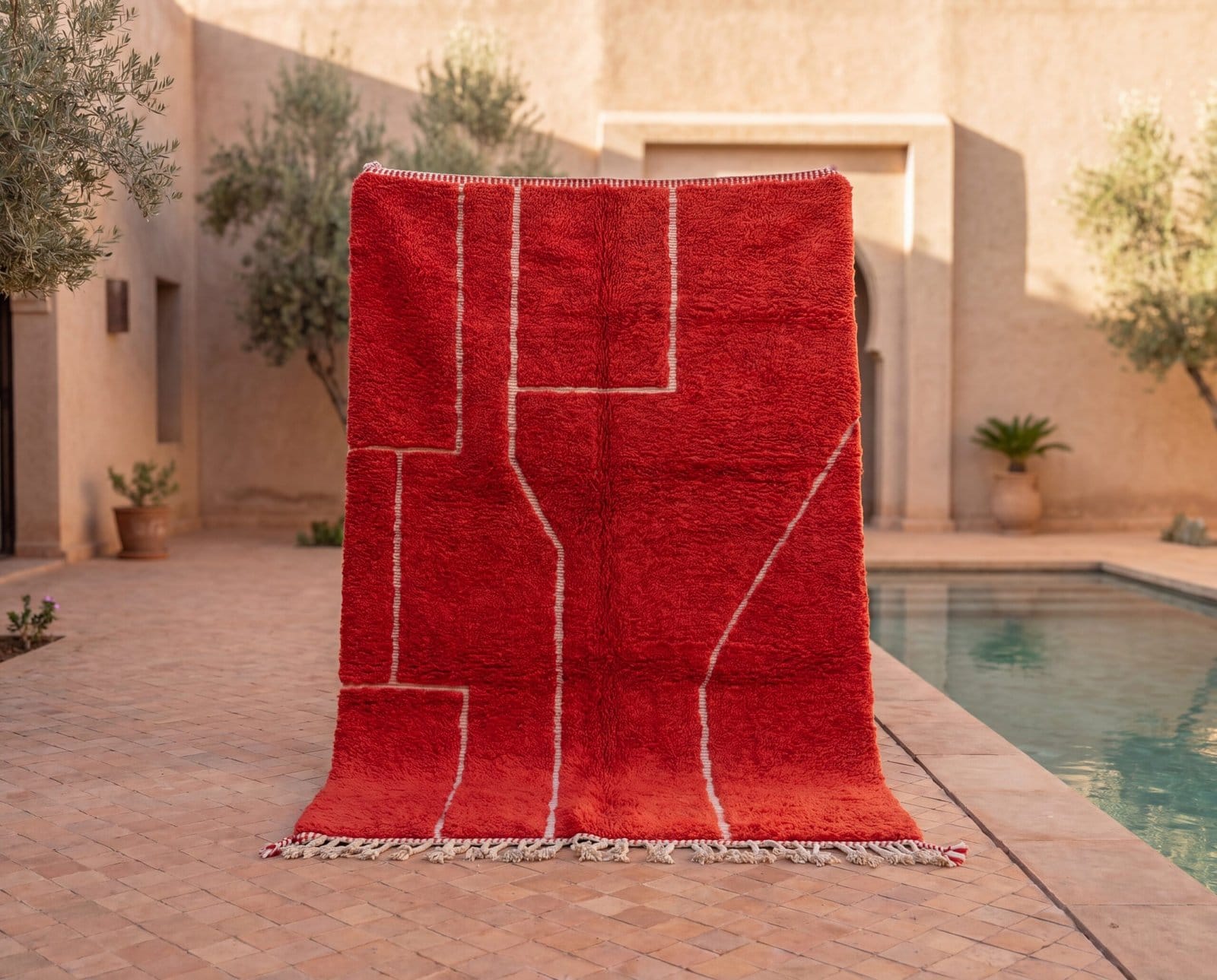vintage-berber-red-rug-soft-wool-moroccan-carpet-minimalist-design.jpgvintage-berber-red-rug-soft-wool-moroccan-carpet-minimalist-design Handmade Beni Ourain Red Rug – Authentic Moroccan Red Rug, Geometric Design, Boho Home Decor