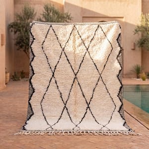 beni-ourain-rug-handmade-moroccan-wool-rug Handmade Ivory Black Geometric Berber Wool Rug – Moroccan Tribal Boho Statement Carpet