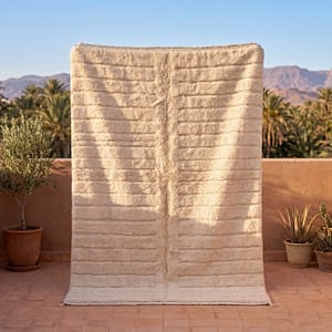 ivory-white-moroccan-rug Custom Size Moroccan Beni M'rirt Rug, Ivory White carpet, High Pile Neutral Berber Carpet Living Room