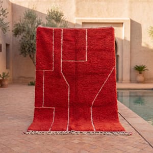 vintage-berber-red-rug-soft-wool-moroccan-carpet-minimalist-design.jpgvintage-berber-red-rug-soft-wool-moroccan-carpet-minimalist-design Handmade Beni Ourain Red Rug – Authentic Moroccan Red Rug, Geometric Design, Boho Home Decor