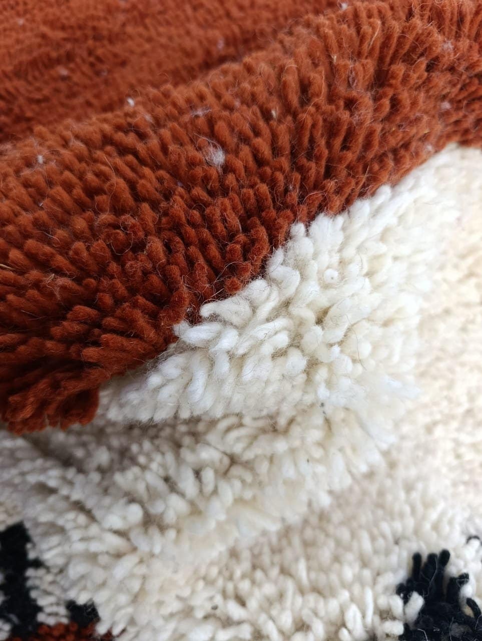 artisan-made-moroccan-rug-soft-wool-texture-handcrafted-berber-rug Authentic Moroccan Berber Rug, Handwoven Wool Area Rug, Neutral Boho Living Room Carpet, Geometric Decor