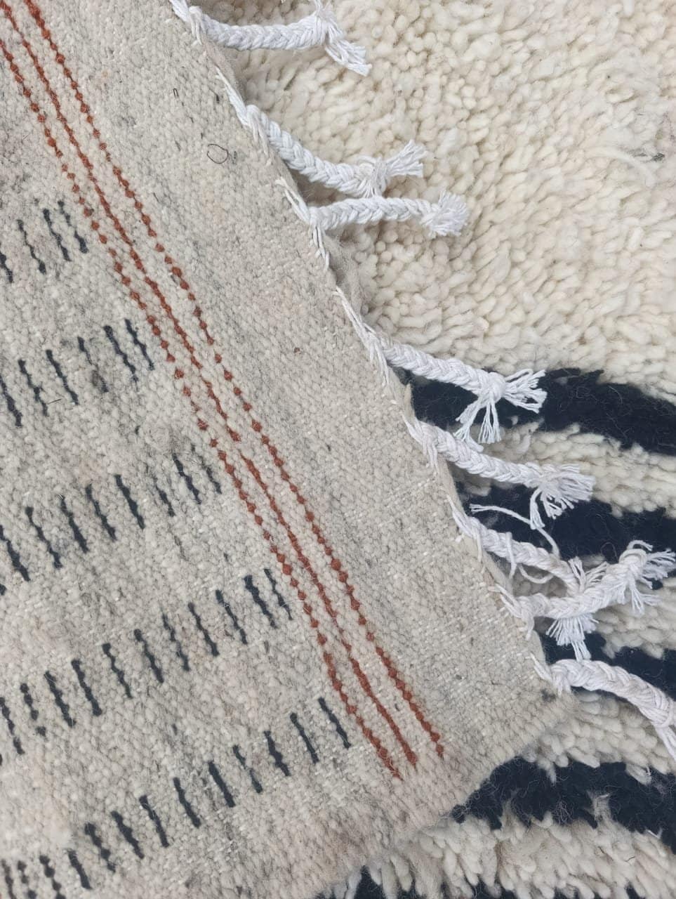 authentic-berber-rug-handmade-moroccan-wool-rug-neutral-boho-style Authentic Moroccan Berber Rug, Handwoven Wool Area Rug, Neutral Boho Living Room Carpet, Geometric Decor