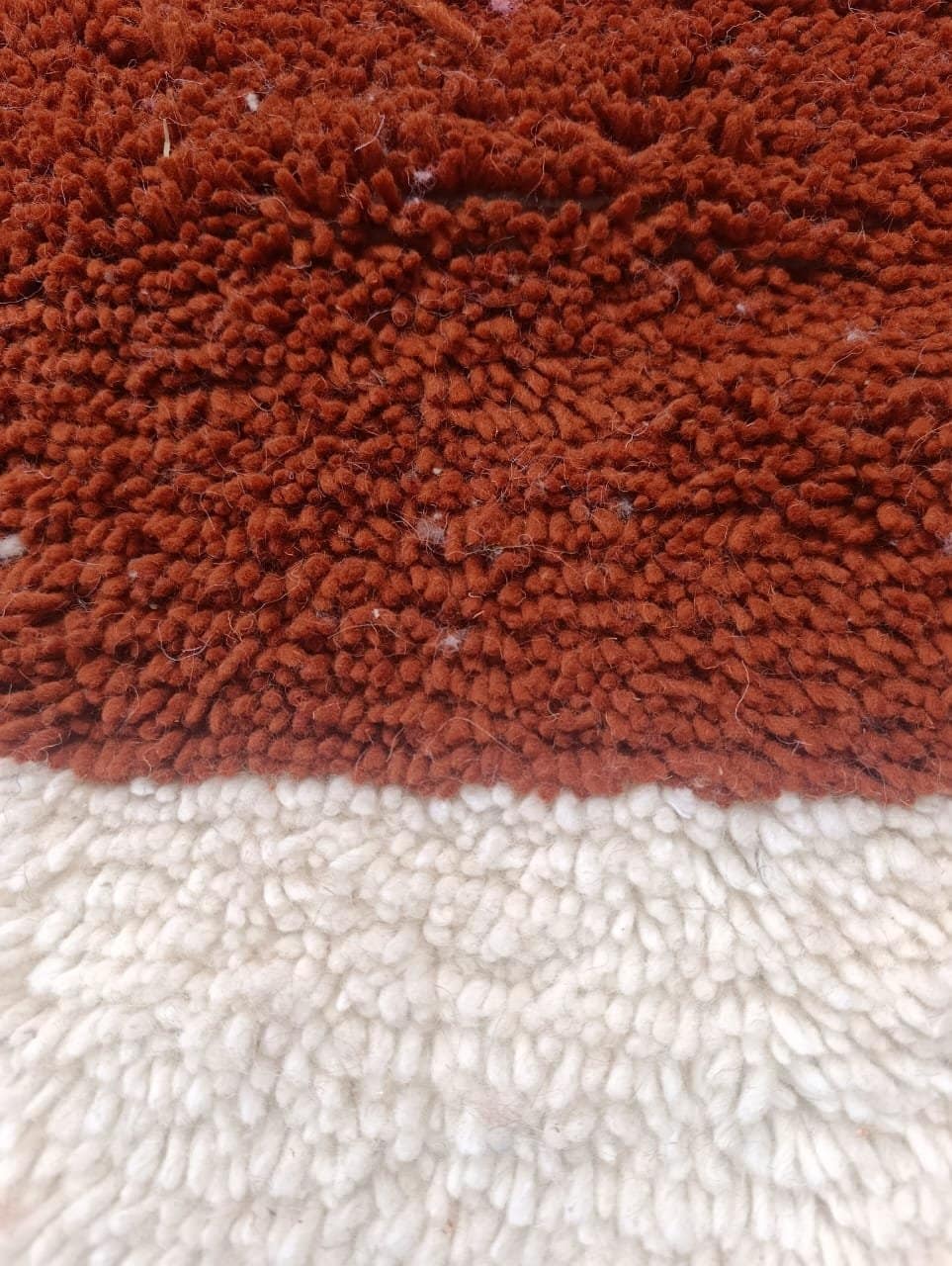 scandinavian-boho-moroccan-rug-geometric-wool-living-room-rug Authentic Moroccan Berber Rug, Handwoven Wool Area Rug, Neutral Boho Living Room Carpet, Geometric Decor