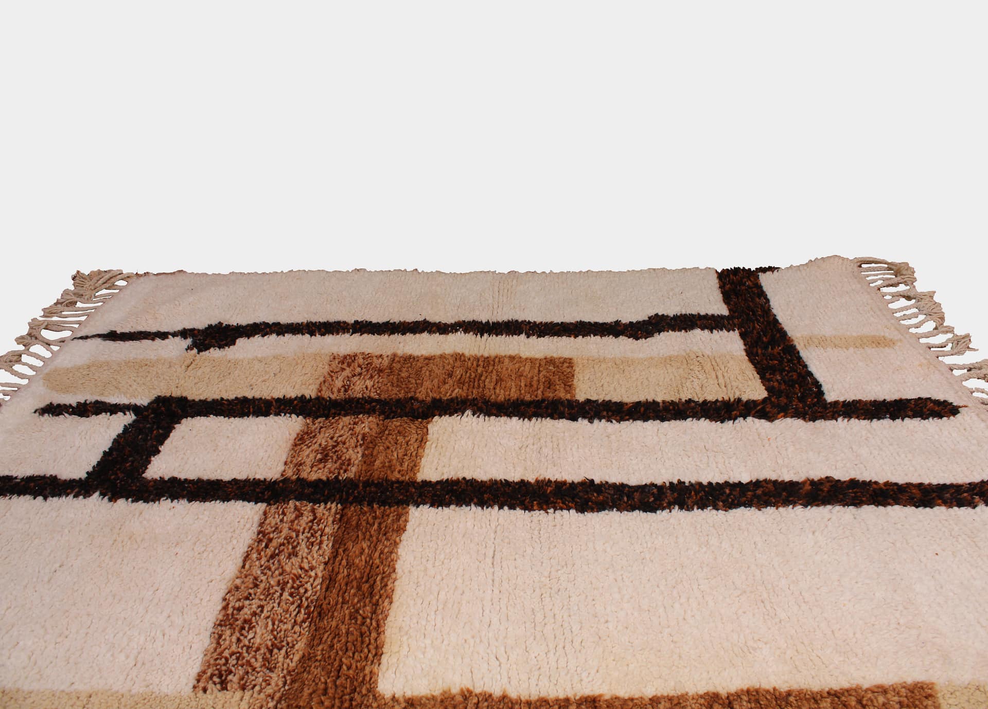 brown-beni-ourain-wool-rug Traditional brown Beni Ourain wool area rug full view full view