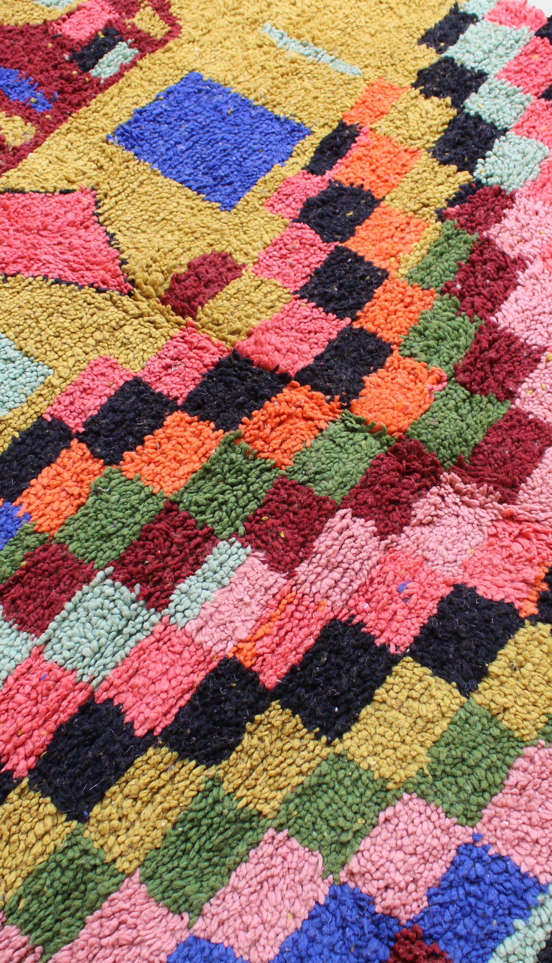 mustard-moroccan-wool-rug Soft mustard Moroccan area rug topl view